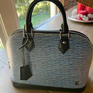 RARE PRISTINE Louis Vuitton Alma PM Bag Handbag Purse Denim Epi Leather